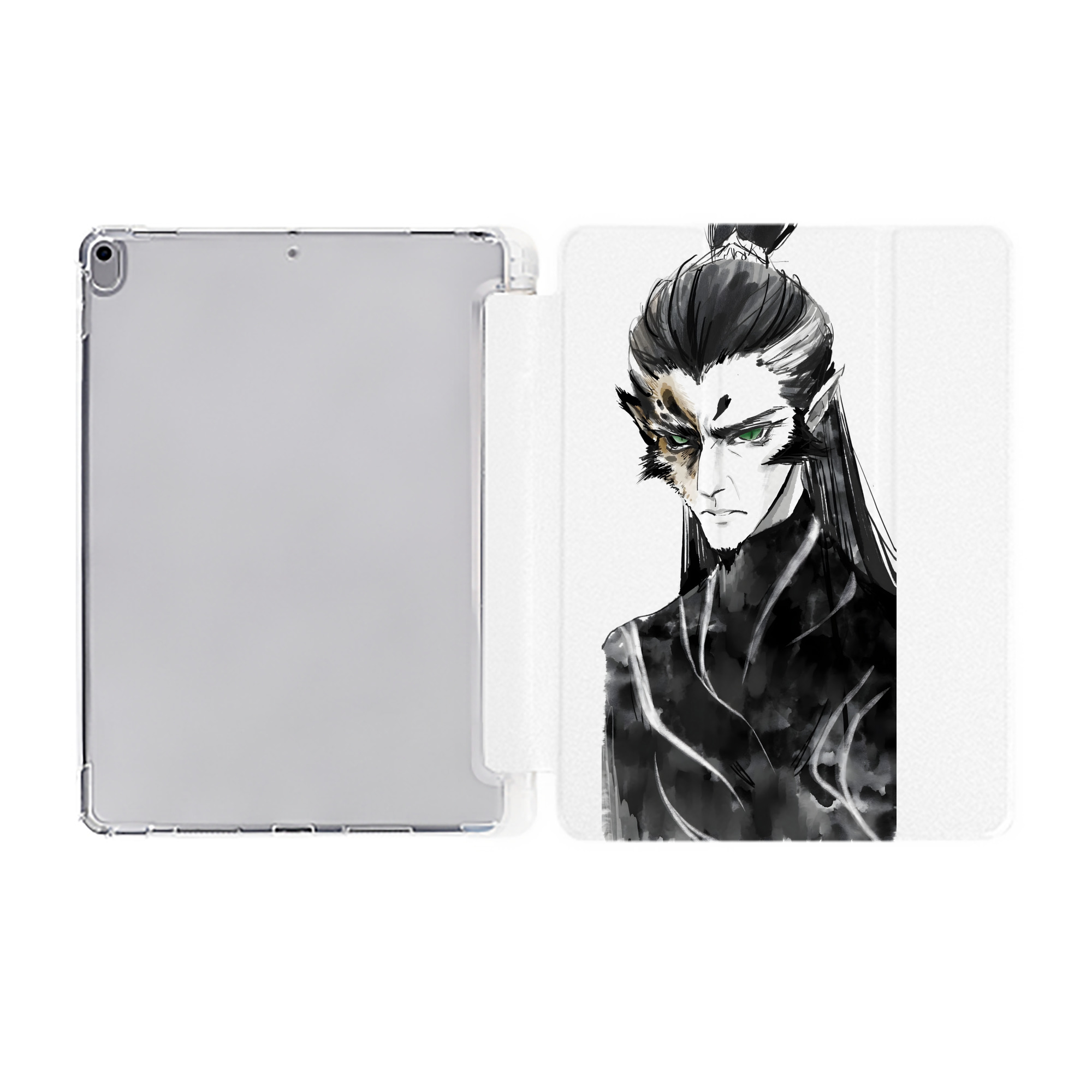 （画像用） Ne Zha 2 ナタ 魔童の大暴れ IPad ケース ペン収納付き 三つ折りスタンド PUレザー×シリコン 対応機種9.5/10.5/10.9インチ